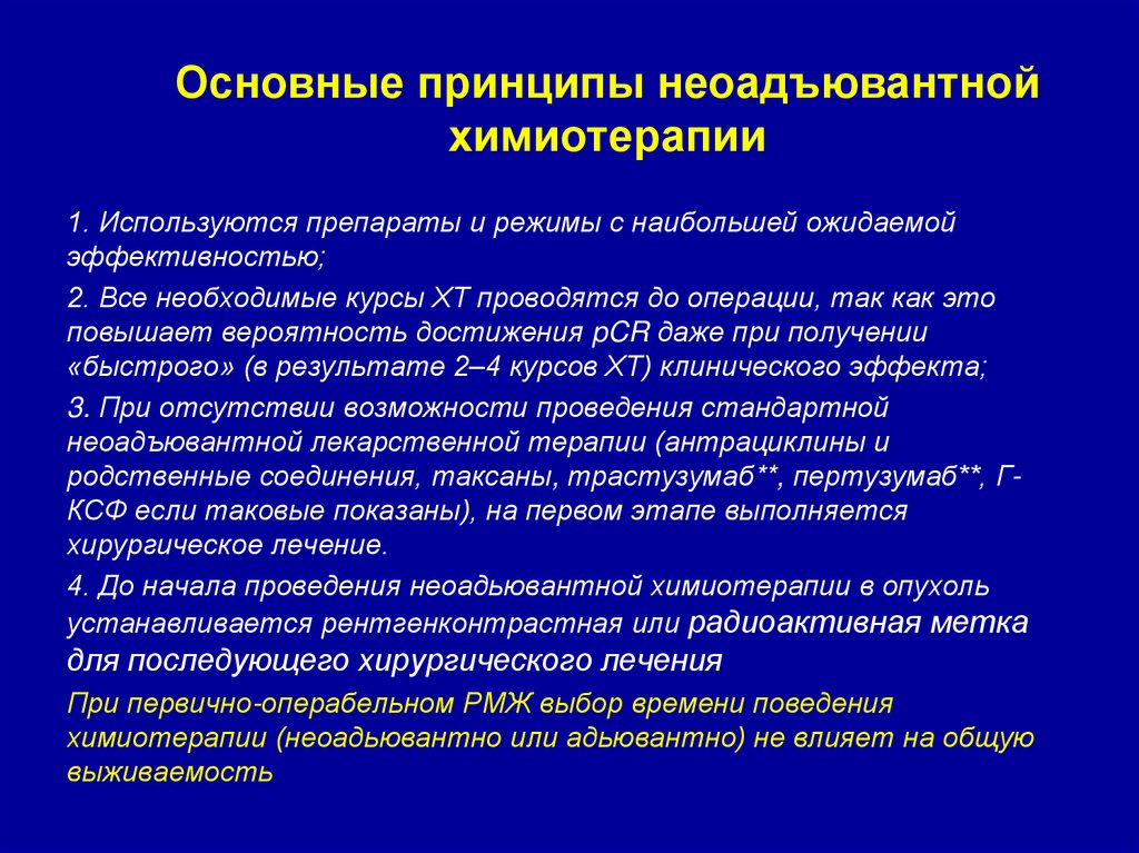 Основные принципы неоадъювантной химиотерапии