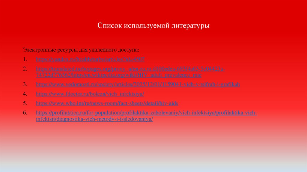 Список используемой литературы