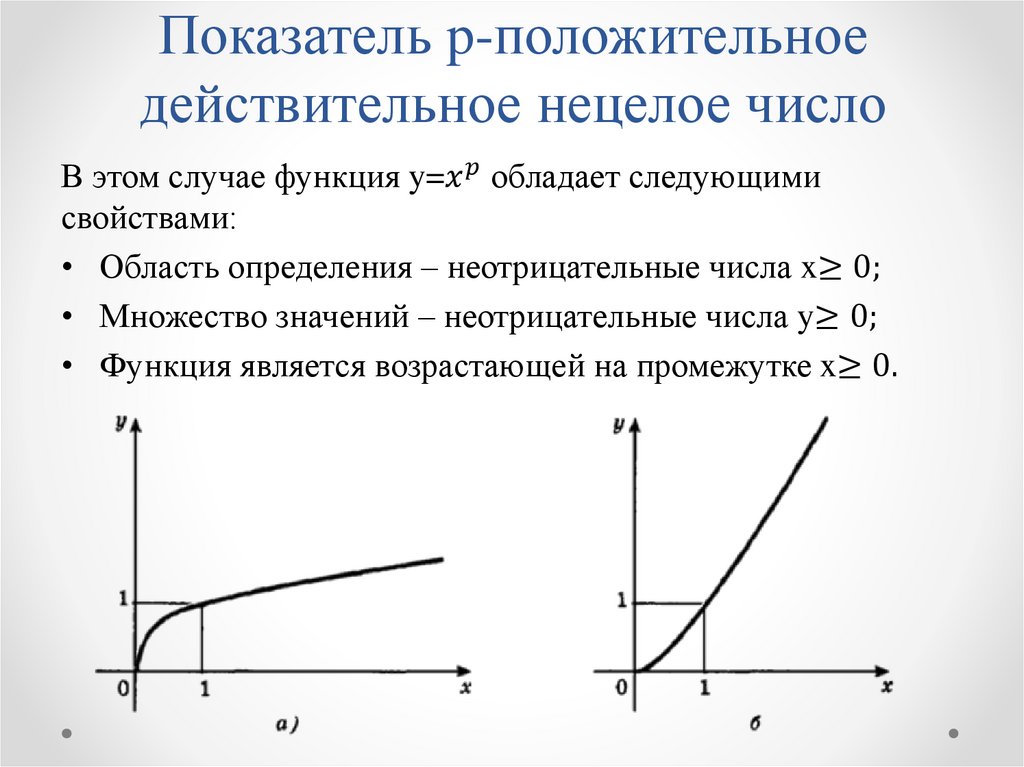 Показатель p-положительное действительное нецелое число
