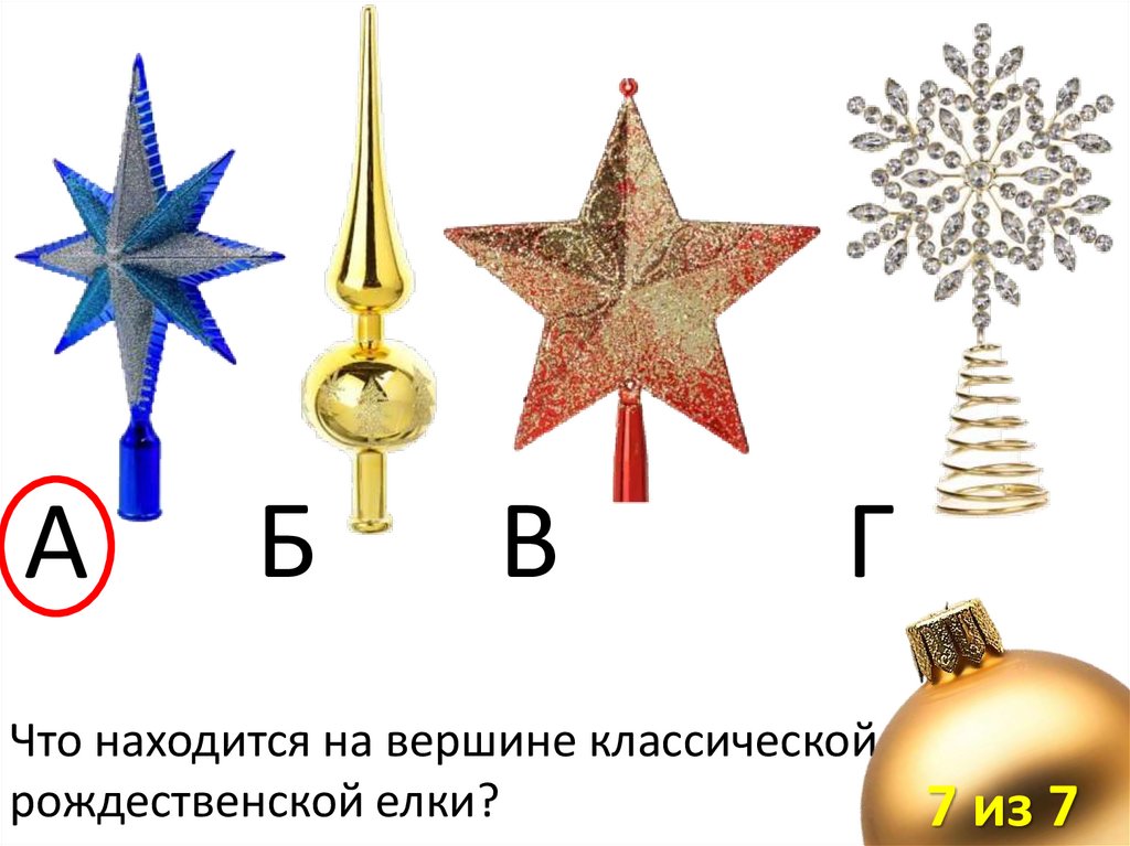 Что находится на вершине классической рождественской елки?