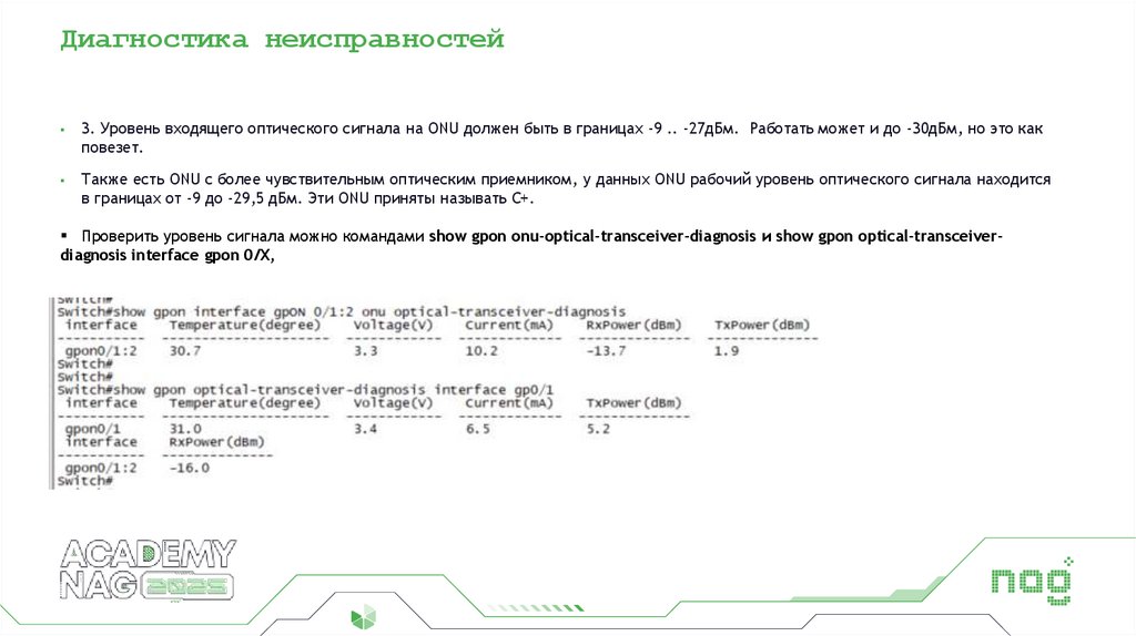 Диагностика неисправностей
