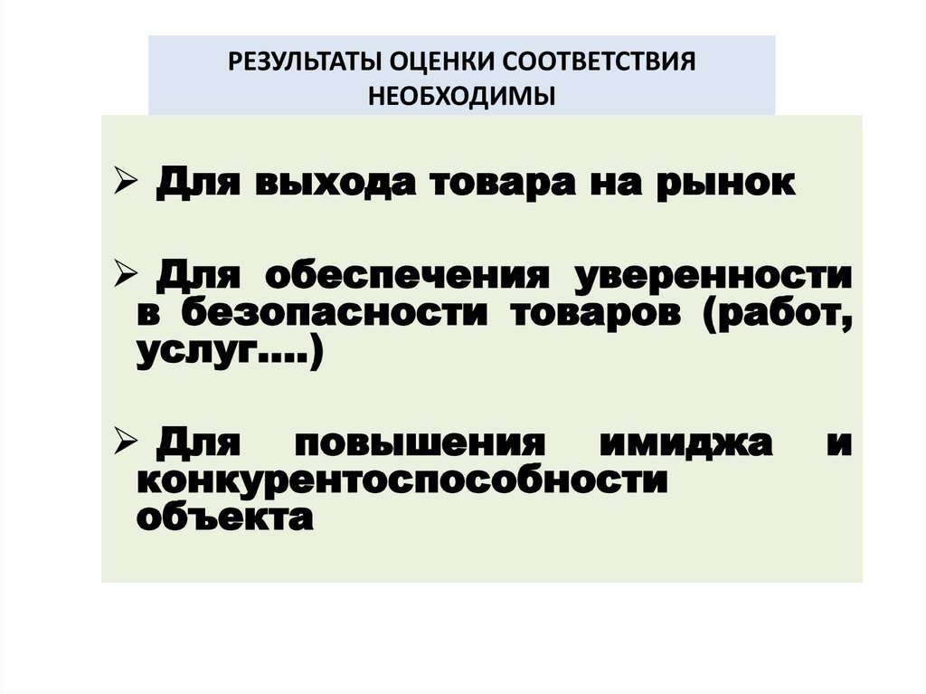 РЕЗУЛЬТАТЫ ОЦЕНКИ СООТВЕТСТВИЯ НЕОБХОДИМЫ