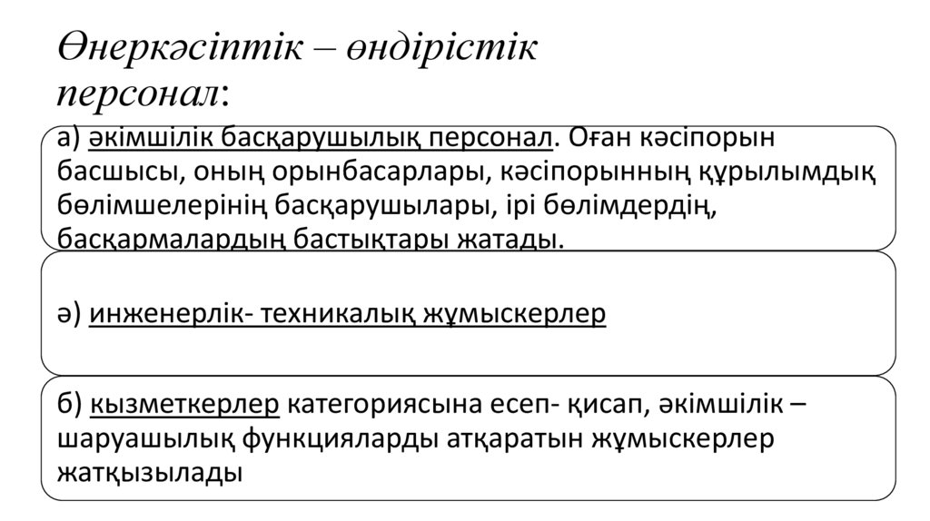 Өнеркәсіптік – өндірістік персонал: