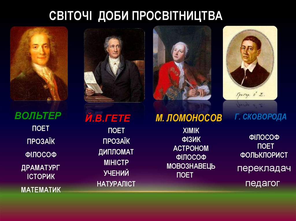 СВІТОЧІ ДОБИ ПРОСВІТНИЦТВА