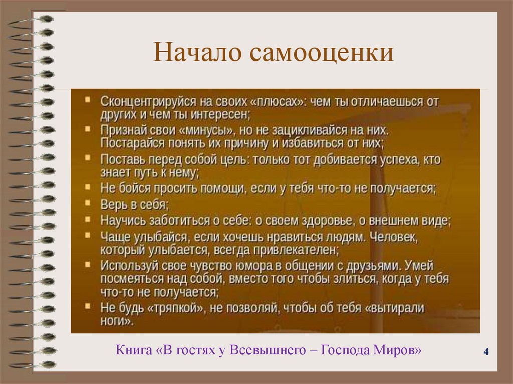 Начало самооценки