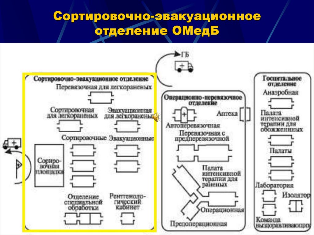 Сортировочно-эвакуационное отделение ОМедБ