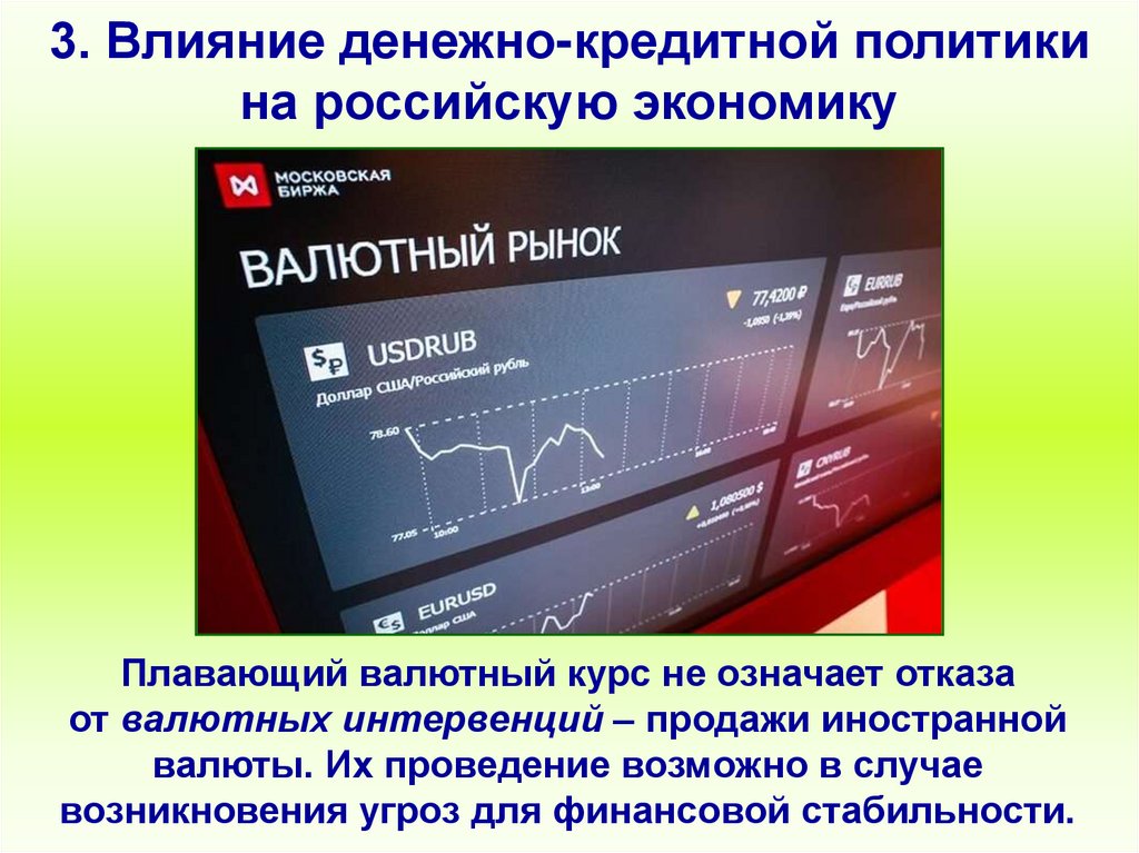 3. Влияние денежно-кредитной политики на российскую экономику