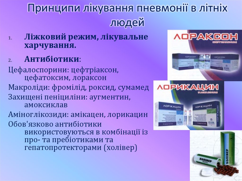 Принципи лікування пневмонії в літніх людей