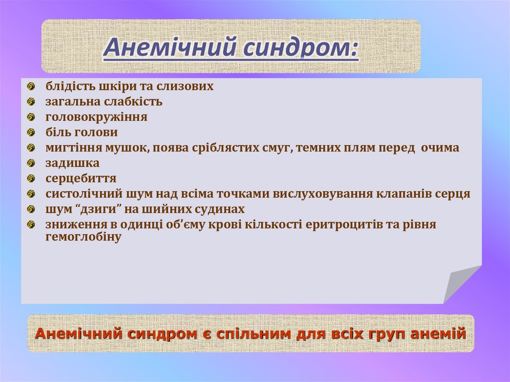 Анемічний синдром: