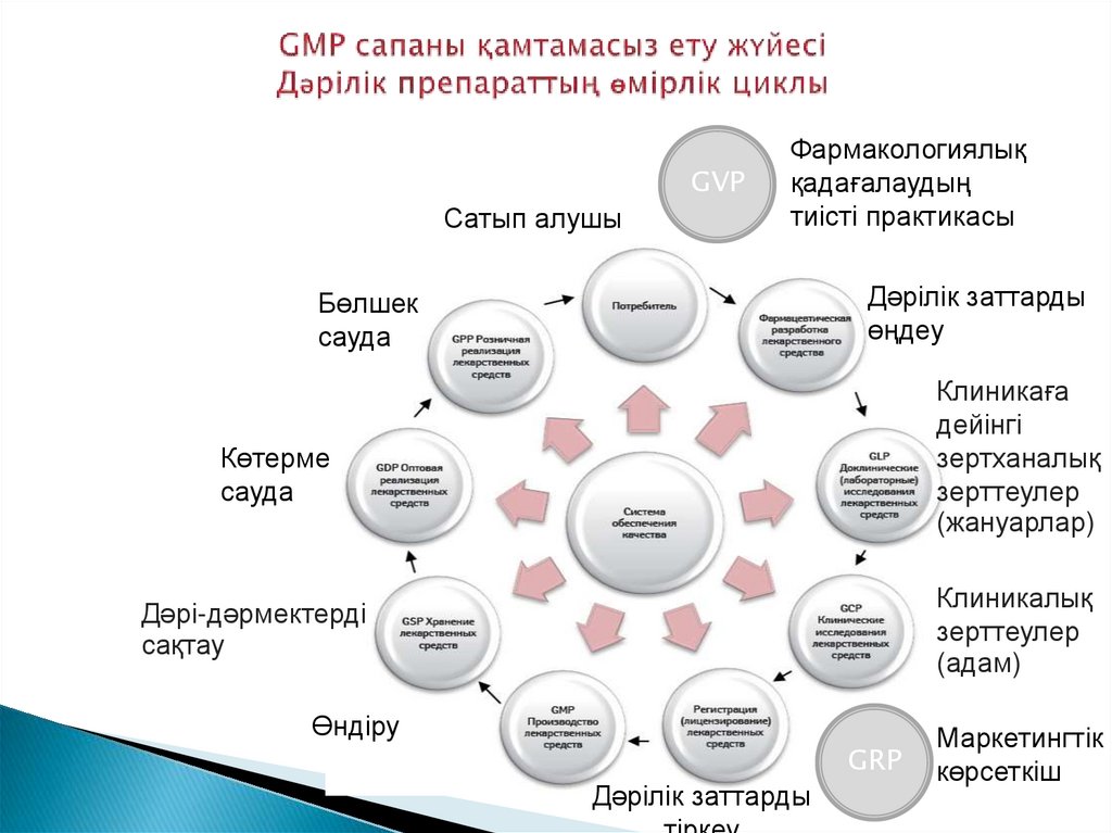 GMP сапаны қамтамасыз ету жүйесі Дәрілік препараттың өмірлік циклы