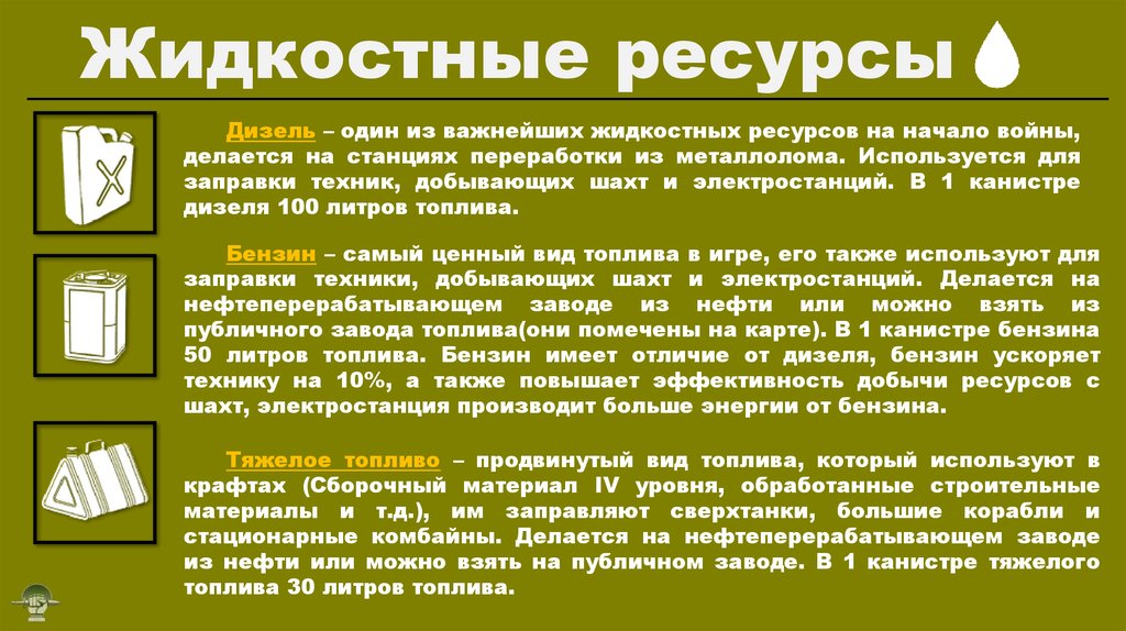 Жидкостные ресурсы