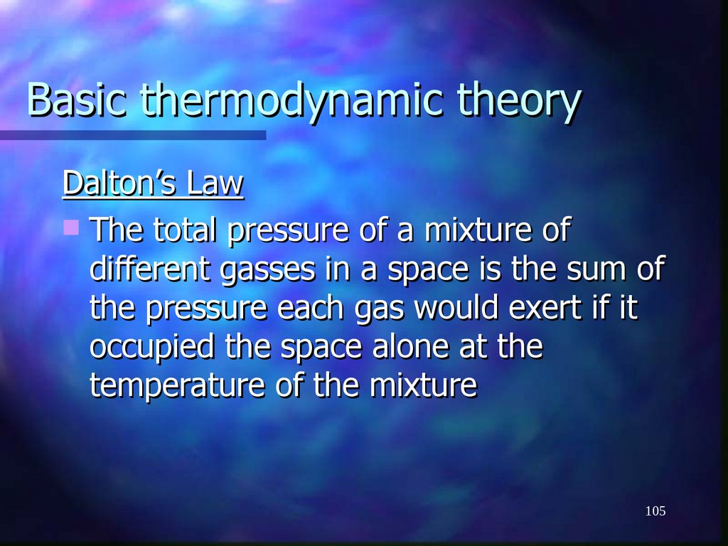 Basic thermodynamic theory