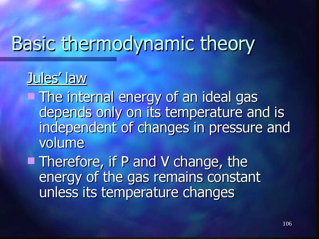 Basic thermodynamic theory