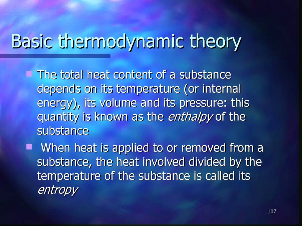 Basic thermodynamic theory