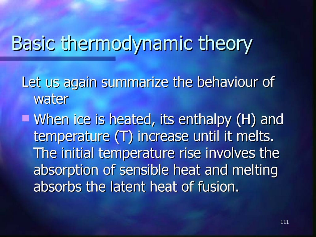 Basic thermodynamic theory