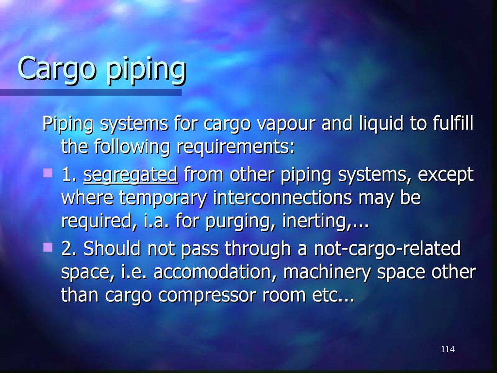 Cargo piping