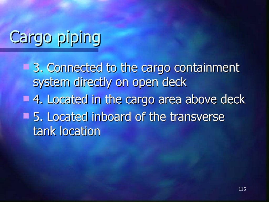 Cargo piping