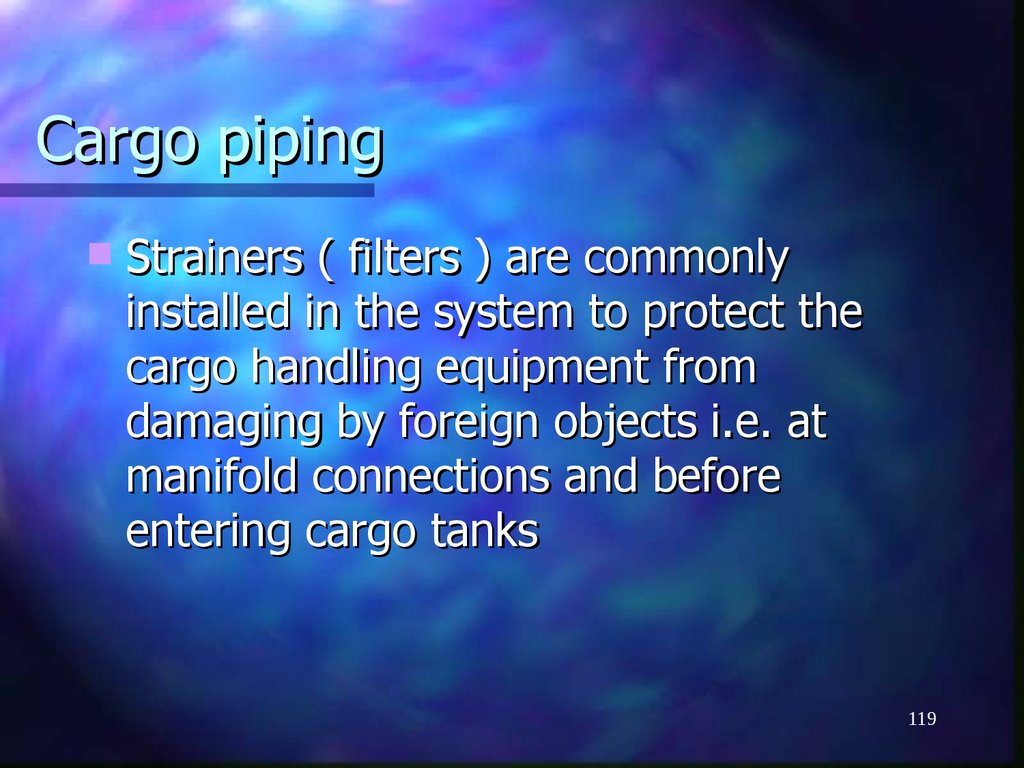 Cargo piping