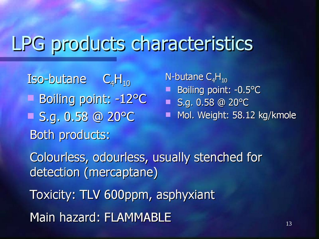 LPG products characteristics