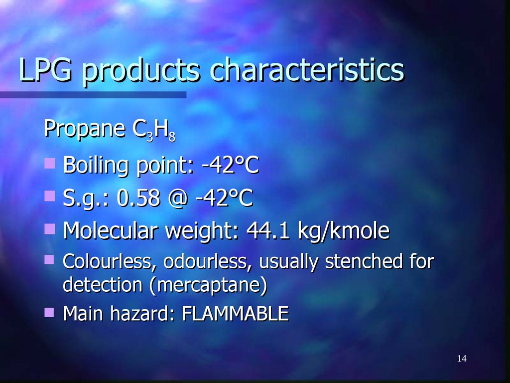 LPG products characteristics