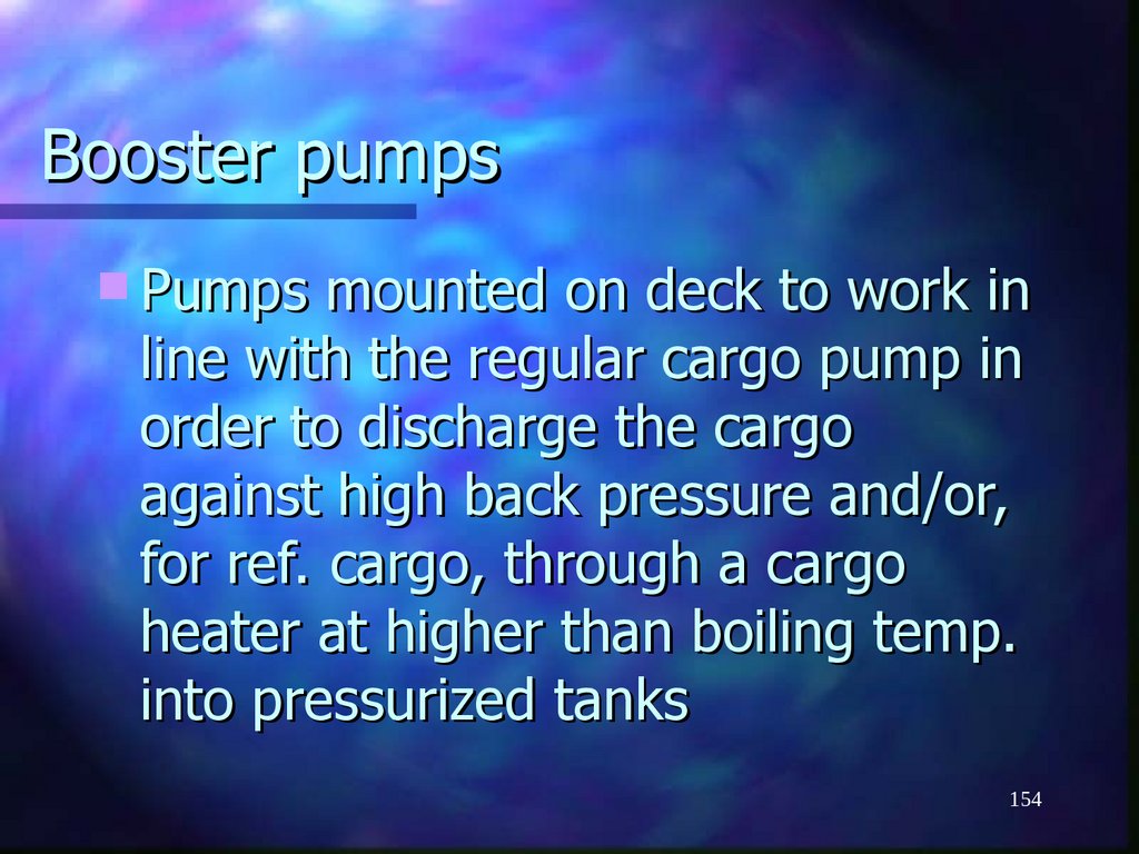 Booster pumps