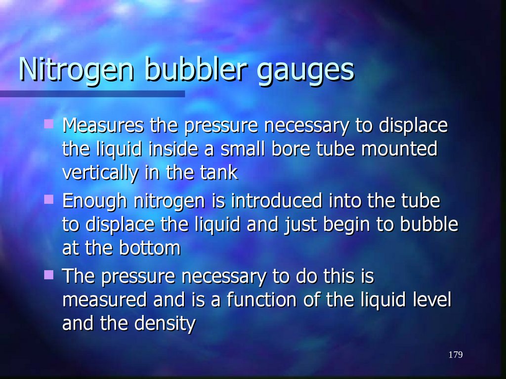 Nitrogen bubbler gauges