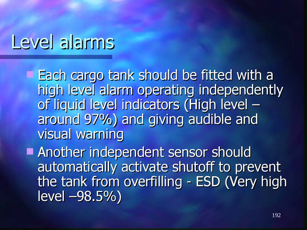Level alarms