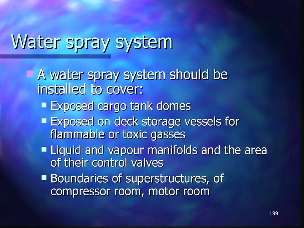 Water spray system