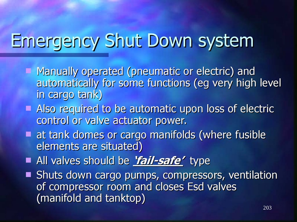 Emergency Shut Down system