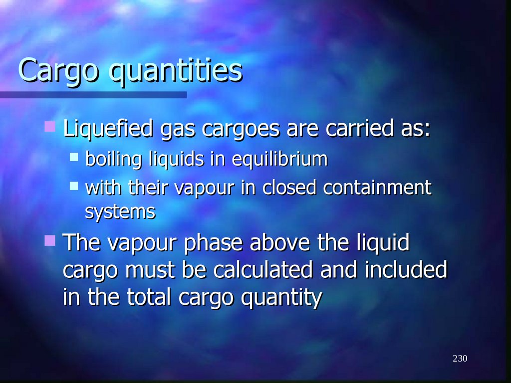 Cargo quantities