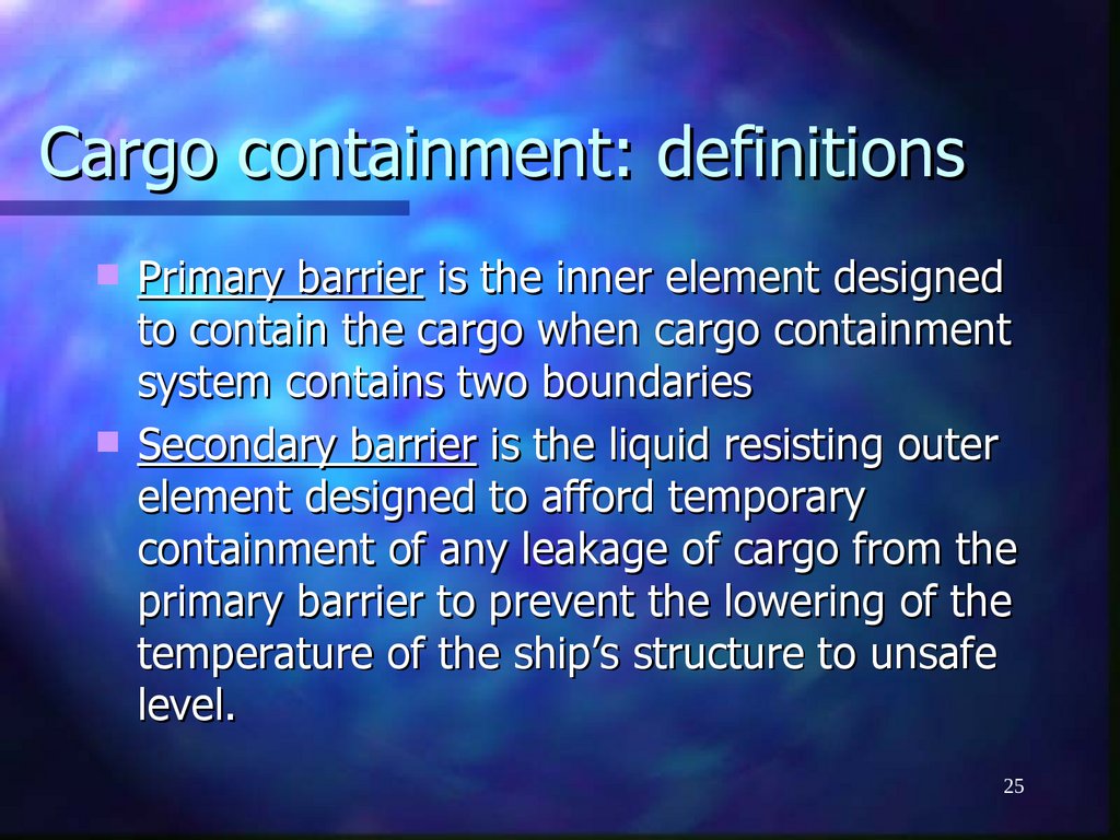 Cargo containment: definitions