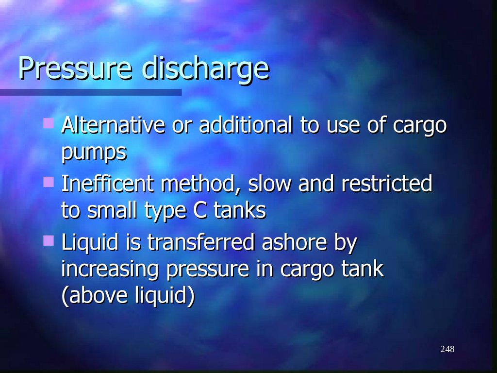 Pressure discharge