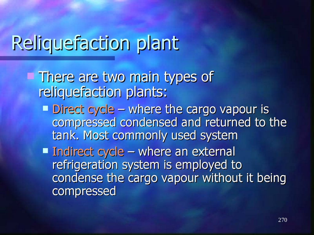 Reliquefaction plant