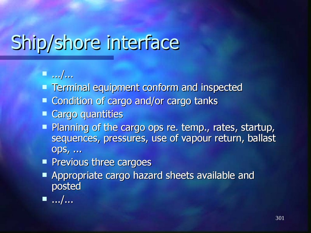 Ship/shore interface