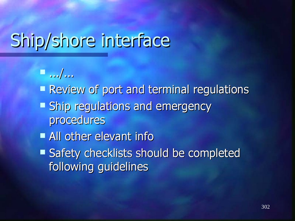 Ship/shore interface