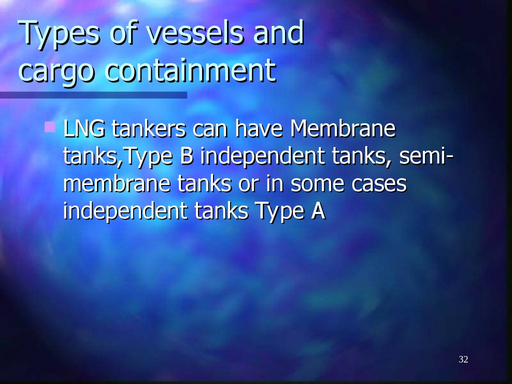 Types of vessels and cargo containment
