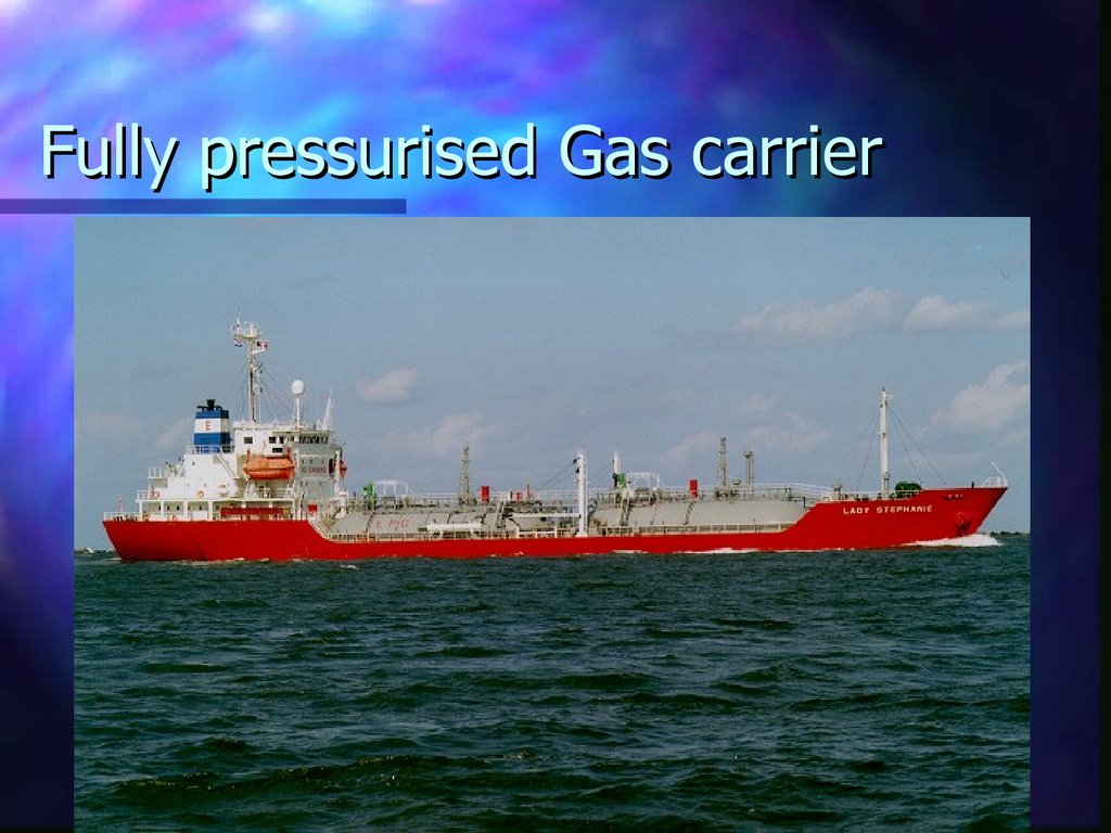 Fully pressurised Gas carrier