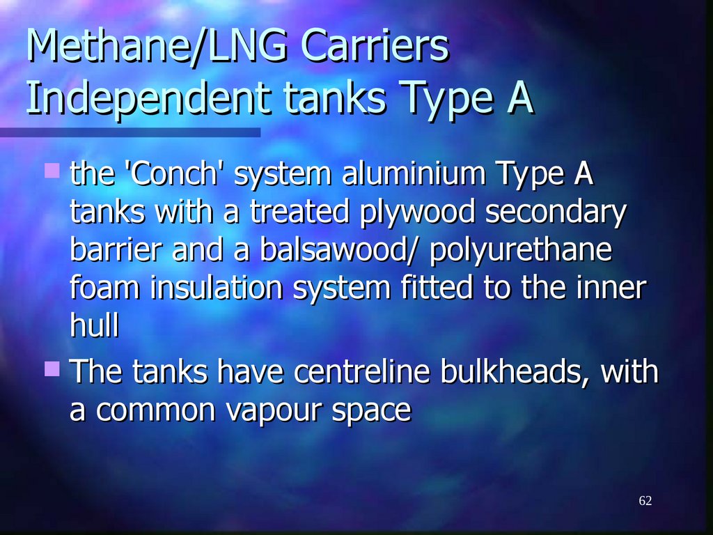 Methane/LNG Carriers Independent tanks Type A