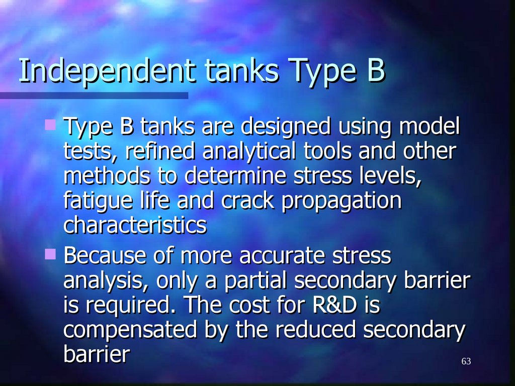 Independent tanks Type B
