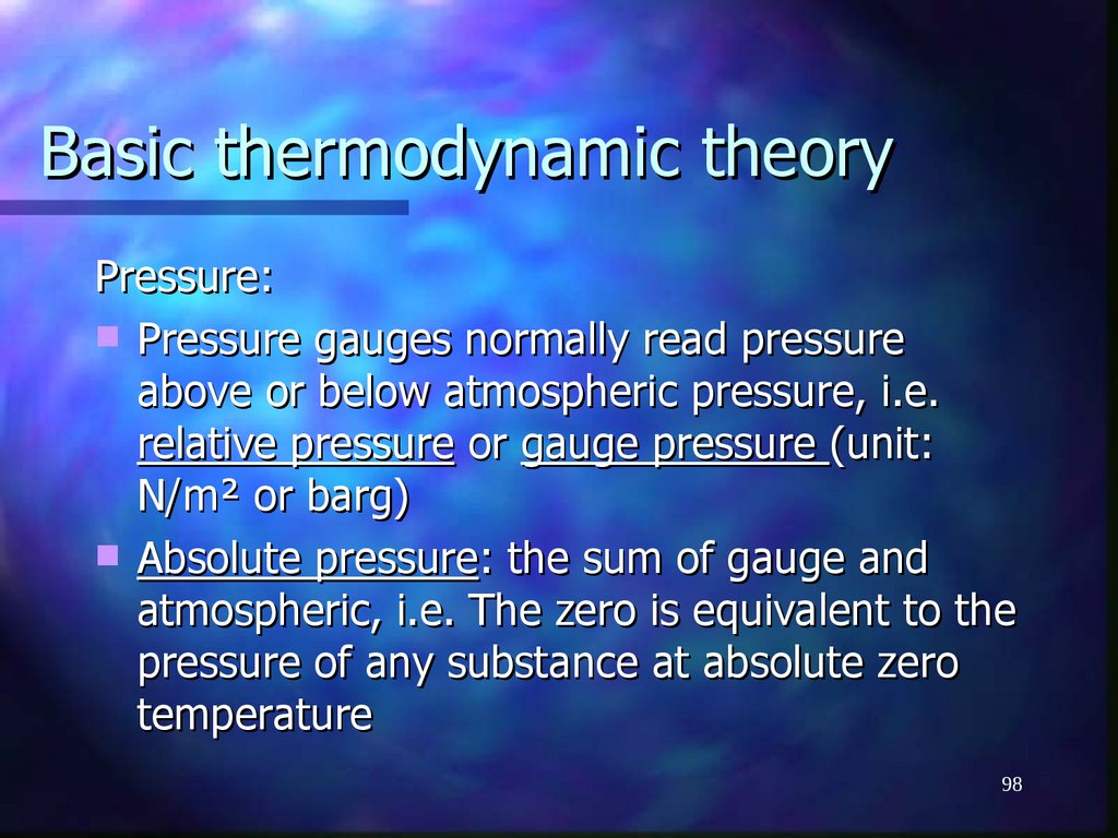 Basic thermodynamic theory