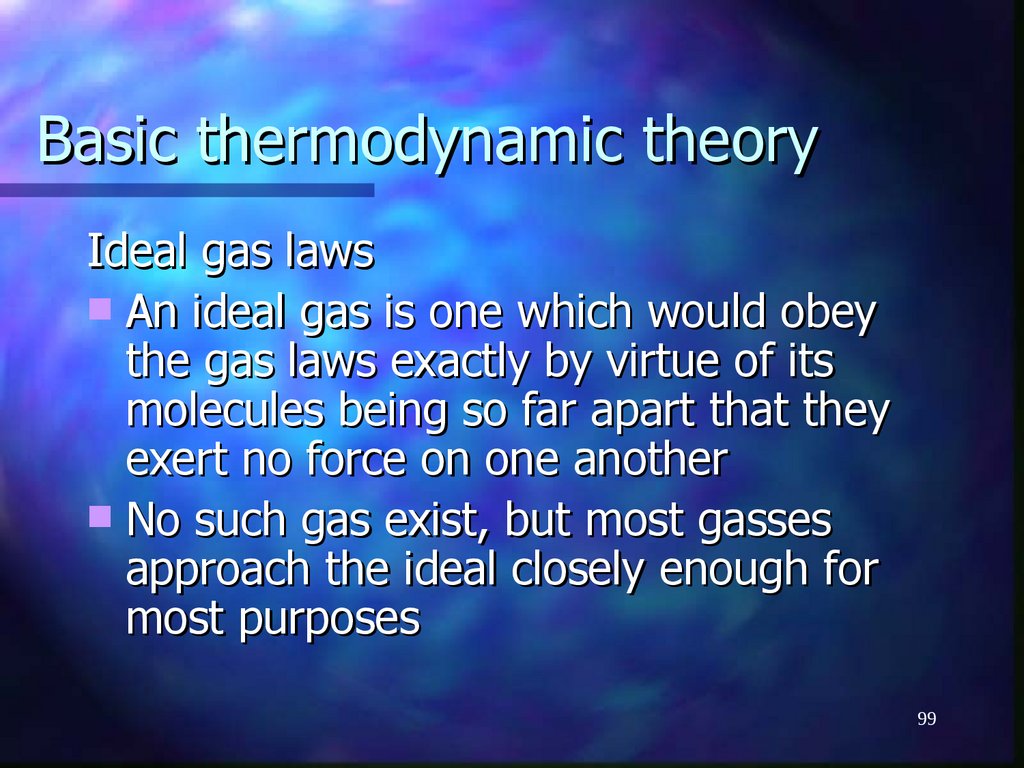 Basic thermodynamic theory