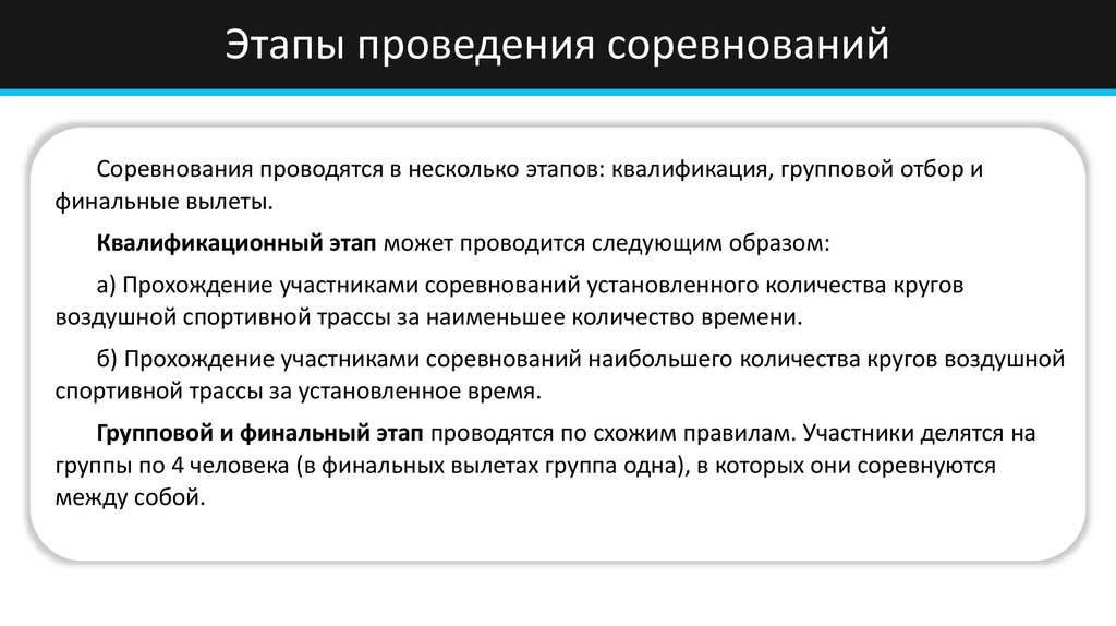 Этапы проведения соревнований