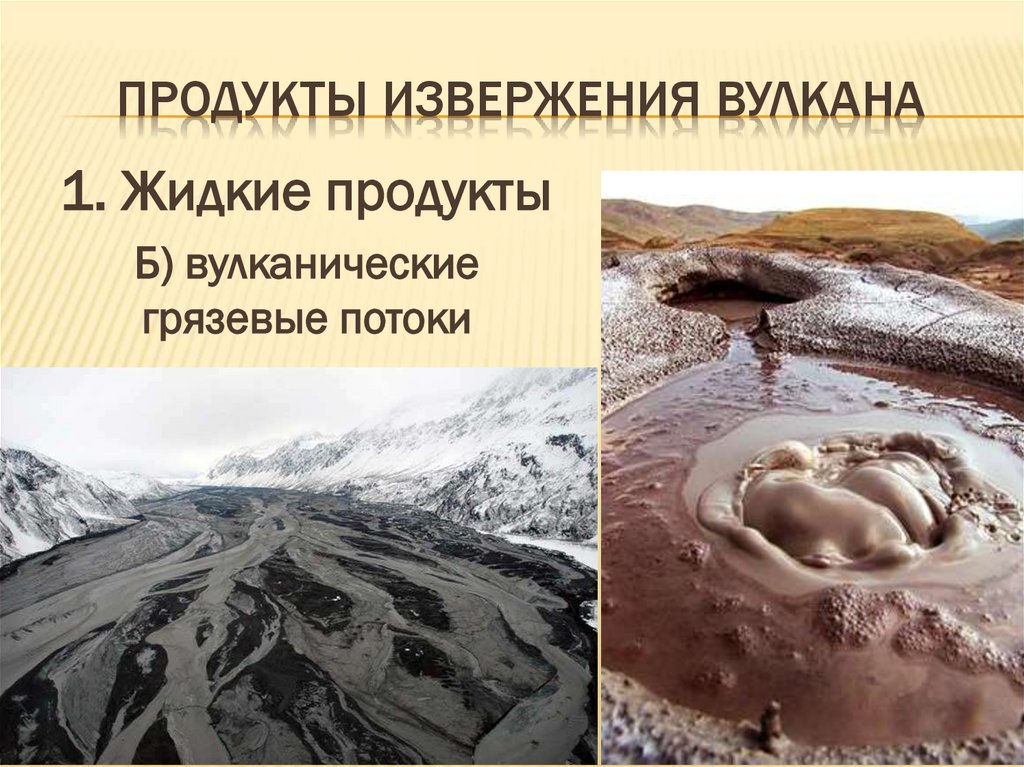 Продукты извержения вулкана