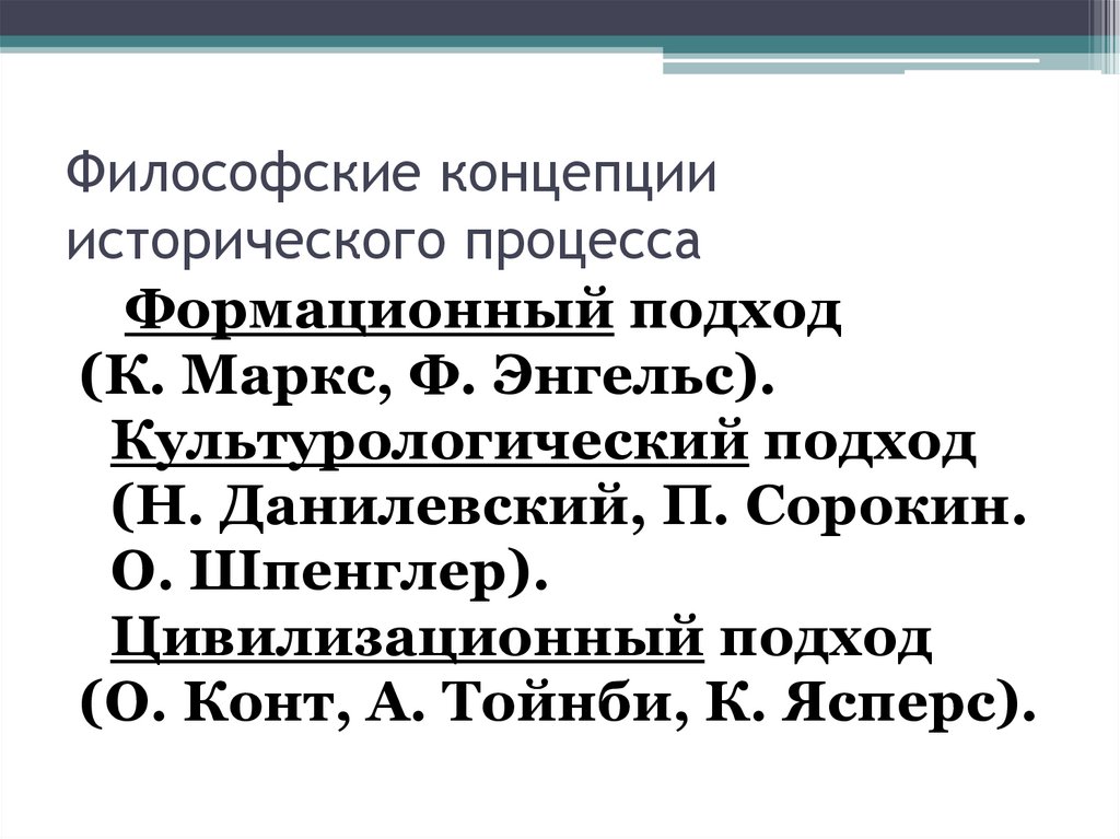 Философские концепции исторического процесса