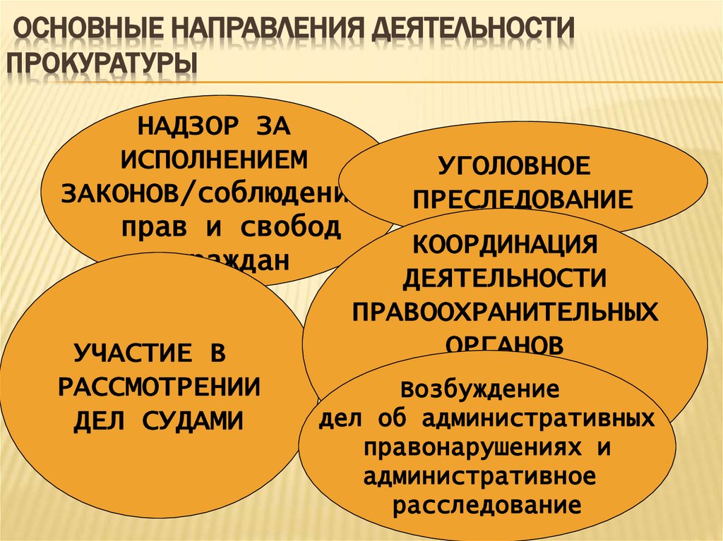 Основные направления деятельности прокуратуры