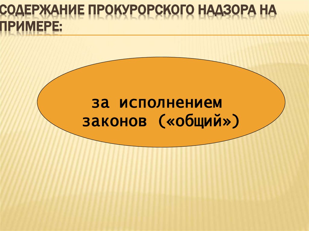 Содержание Прокурорского надзора на примере: