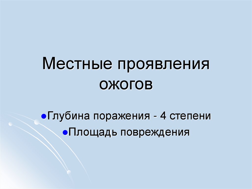 Местные проявления ожогов