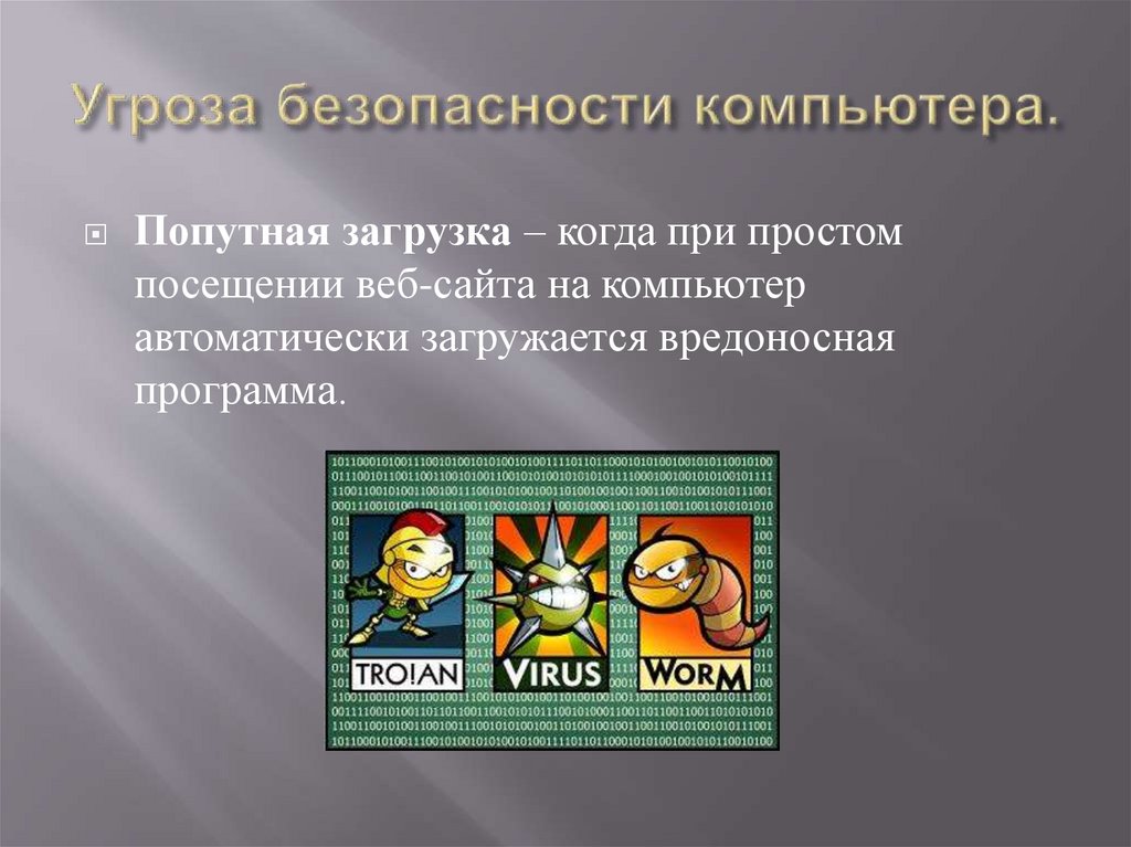 Угроза безопасности компьютера.