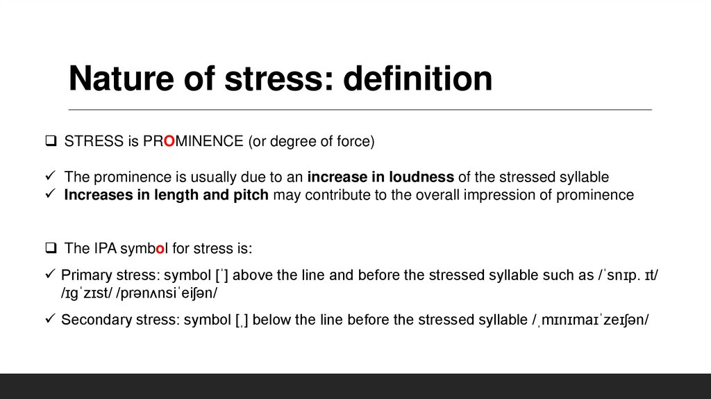 Nature of stress: definition