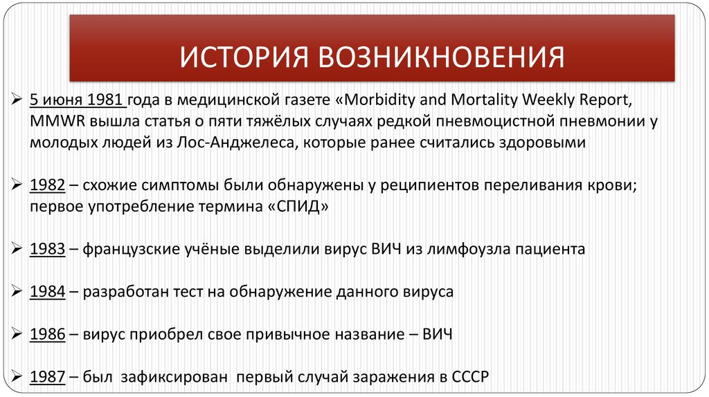 ИСТОРИЯ ВОЗНИКНОВЕНИЯ